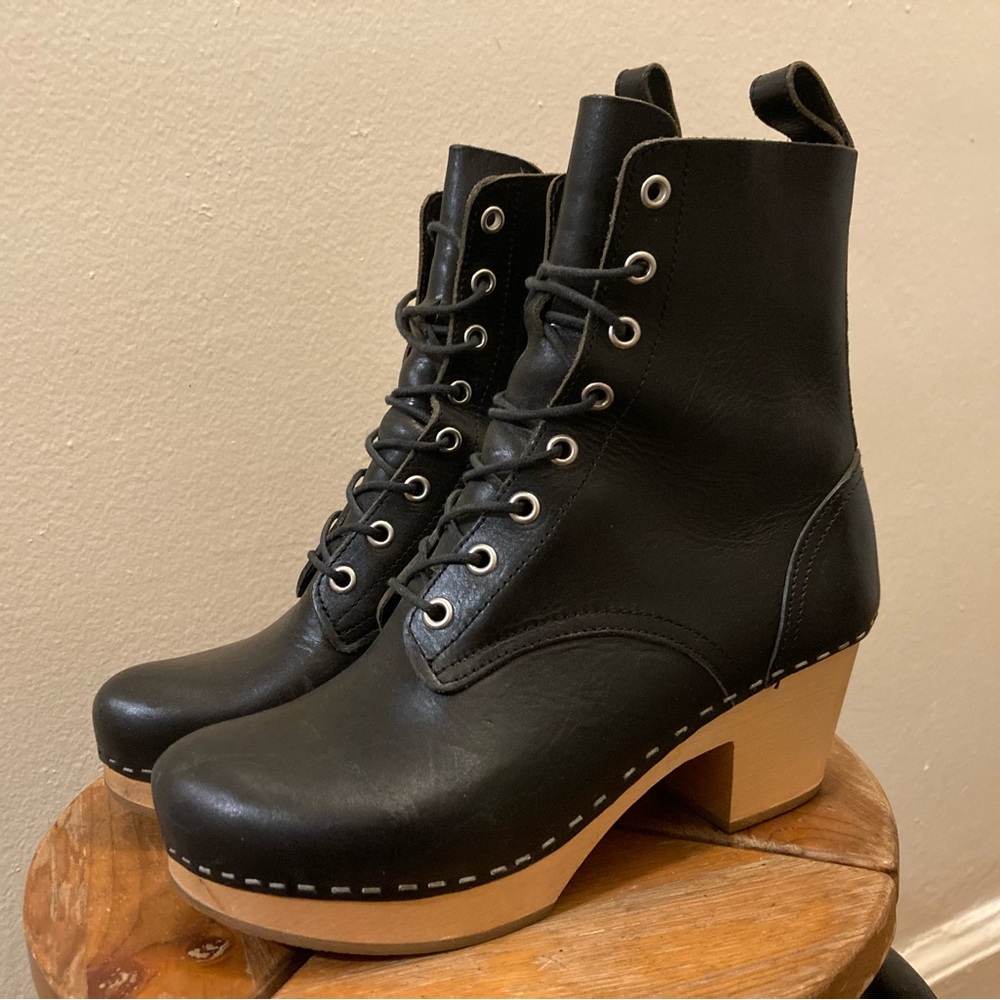 Swedish Hasbeens Lace Leather Boots